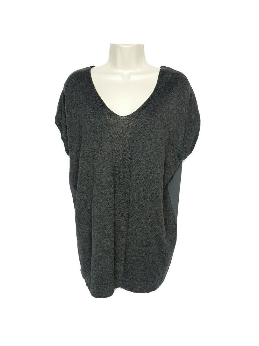 Ann Taylor Loft Gray Sleeveless Scoop Neck Lightweight Sweater Small